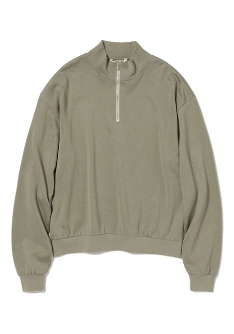 half zip pullover woman khaki AURALEE | A25SP04CUKHAKI GRAY